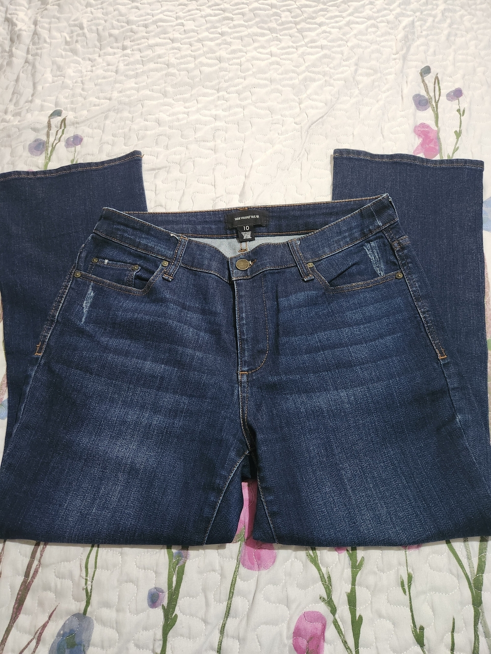 Whowhatwear Dark Blue Women's Straight-Leg Jeans
